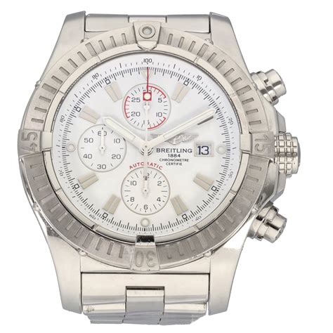 breitling super avenger 48mm stainless steel mens watch a13370|breitling a13370 diamond bezel.